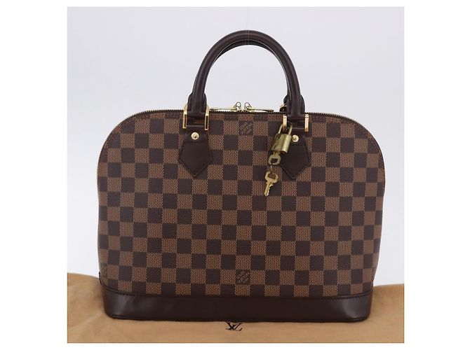Bolso de mano LOUIS VUITTON Damier Ebene Alma PM N53151 LV Auth 204034V - vista 12
