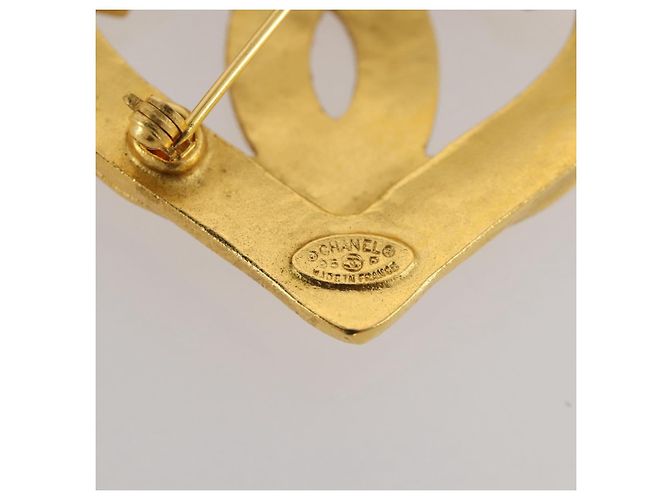 CHANEL COCO Logo Brosche Metall Gold-Ton CC Auth 205866M - Ansicht 6