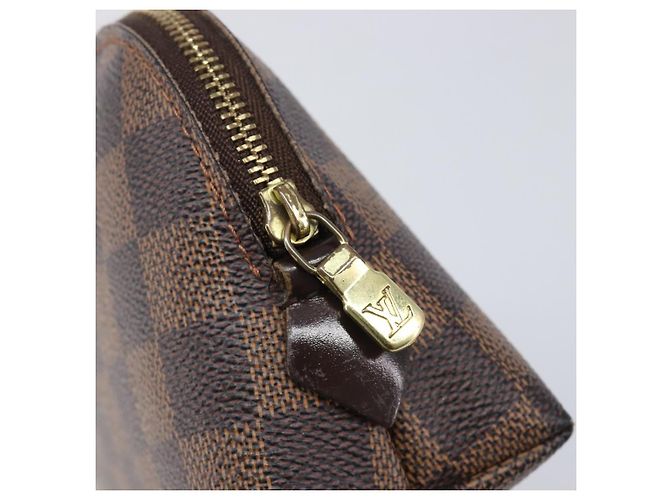 LOUIS VUITTON Damier Ebene Pochette Cosmetic PM Pouch N47516 LV Auth 204602 - vista 8