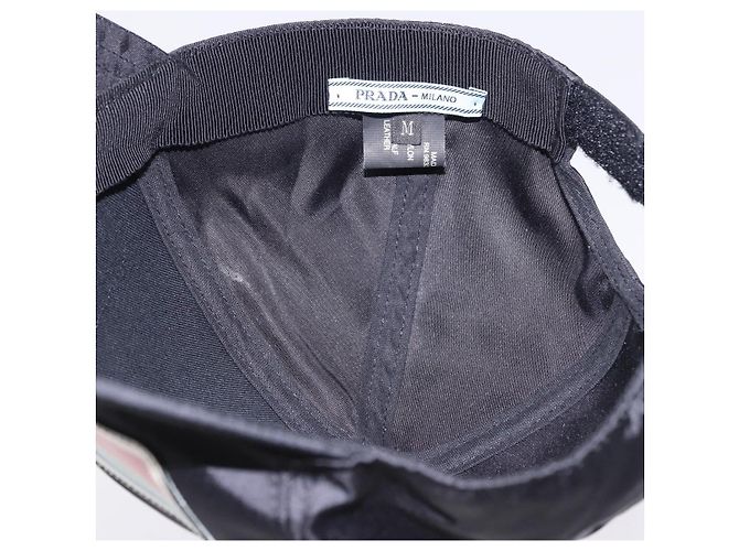 Casquette PRADA Nylon Black White Auth ar14198 Noir Blanc - vue 10