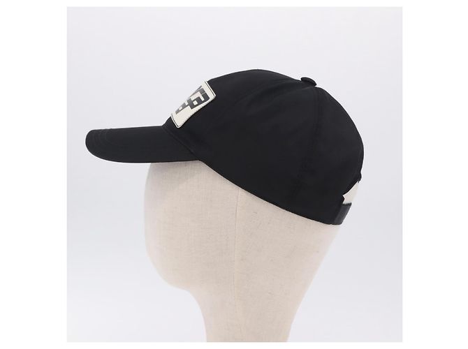Casquette PRADA Nylon Black White Auth ar14198 Noir Blanc - vue 3