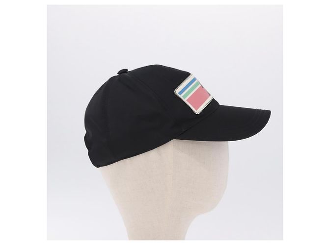 Casquette PRADA Nylon Black White Auth ar14198 Noir Blanc - vue 4