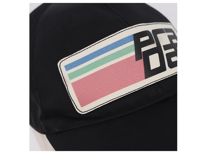 Casquette PRADA Nylon Black White Auth ar14198 Noir Blanc - vue 5