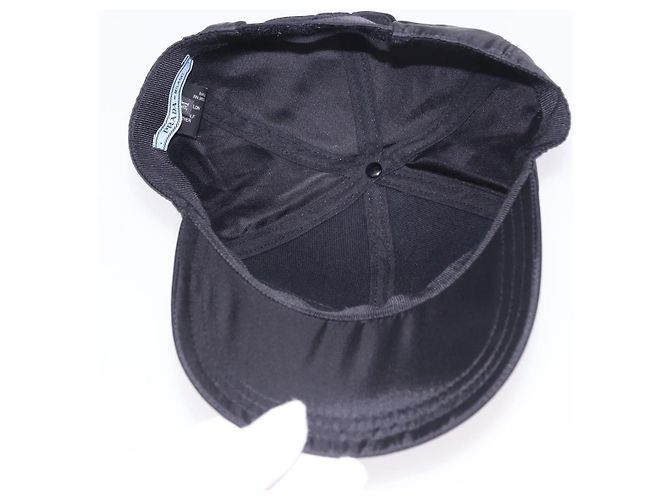 Casquette PRADA Nylon Black White Auth ar14198 Noir Blanc - vue 8