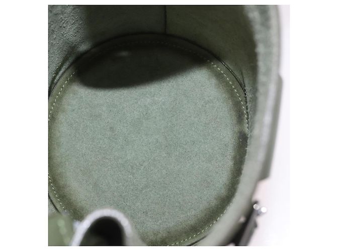 Céline CELINE Big Bag Bucket Hand Bag Leather 2way Green Silver Auth BA15799V Argenté Vert - vue 11