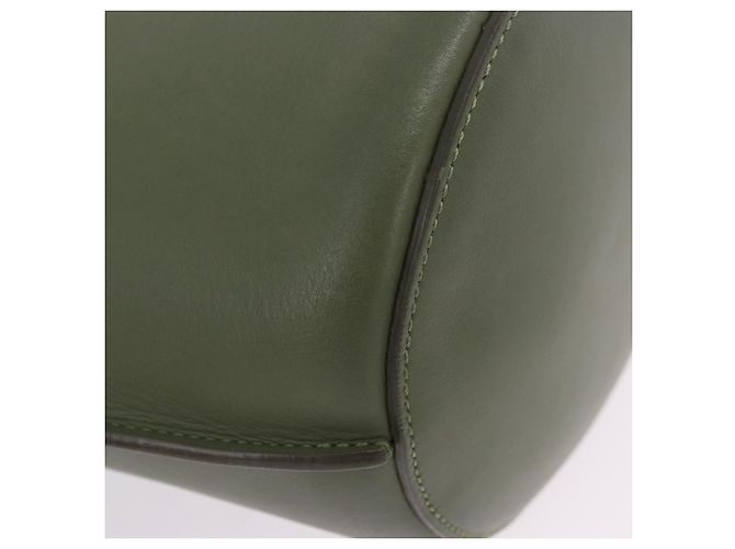 Céline CELINE Big Bag Bucket Hand Bag Leather 2way Green Silver Auth BA15799V Argenté Vert - vue 16