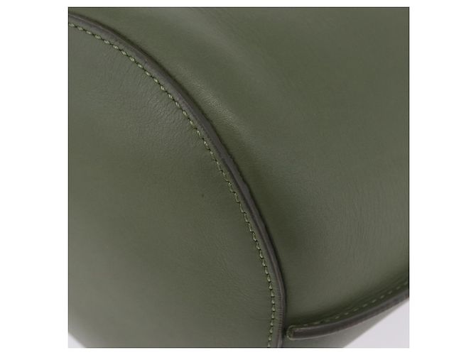 Céline CELINE Big Bag Bucket Hand Bag Leather 2way Green Silver Auth BA15799V Argenté Vert - vue 17