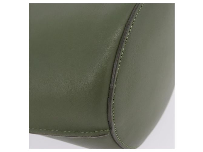 Céline CELINE Big Bag Bucket Hand Bag Leather 2way Green Silver Auth BA15799V Argenté Vert - vue 18