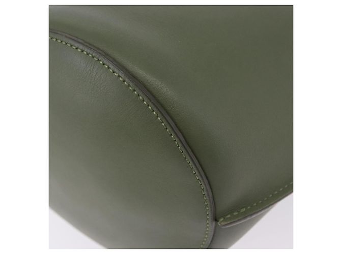 Céline CELINE Big Bag Bucket Hand Bag Leather 2way Green Silver Auth BA15799V Argenté Vert - vue 19