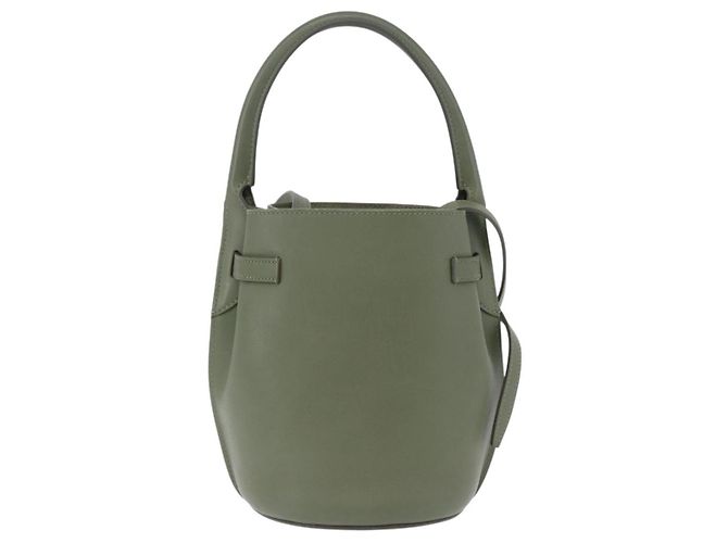 Céline CELINE Big Bag Bucket Hand Bag Leather 2way Green Silver Auth BA15799V Argenté Vert - vue 2
