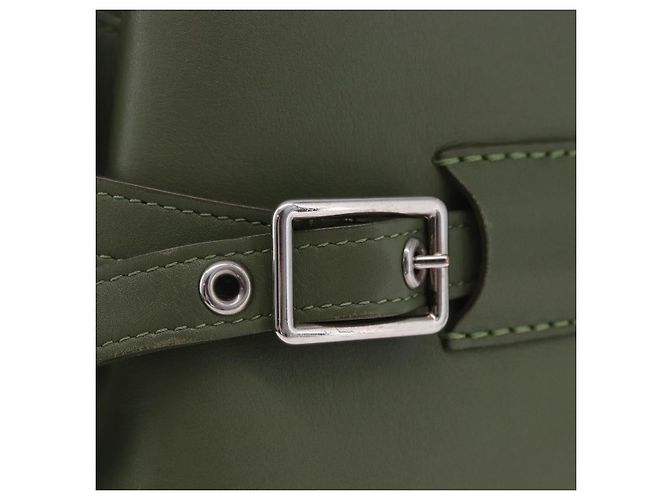 Céline CELINE Big Bag Bucket Hand Bag Leather 2way Green Silver Auth BA15799V Argenté Vert - vue 20