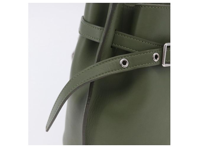 Céline CELINE Big Bag Bucket Hand Bag Leather 2way Green Silver Auth BA15799V Argenté Vert - vue 21