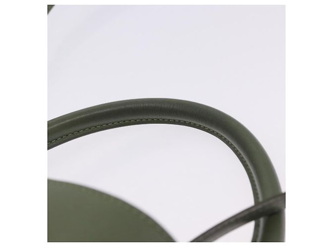 Céline CELINE Big Bag Bucket Hand Bag Leather 2way Green Silver Auth BA15799V Argenté Vert - vue 8