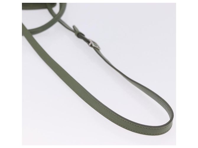 Céline CELINE Big Bag Bucket Hand Bag Leather 2way Green Silver Auth BA15799V Argenté Vert - vue 9