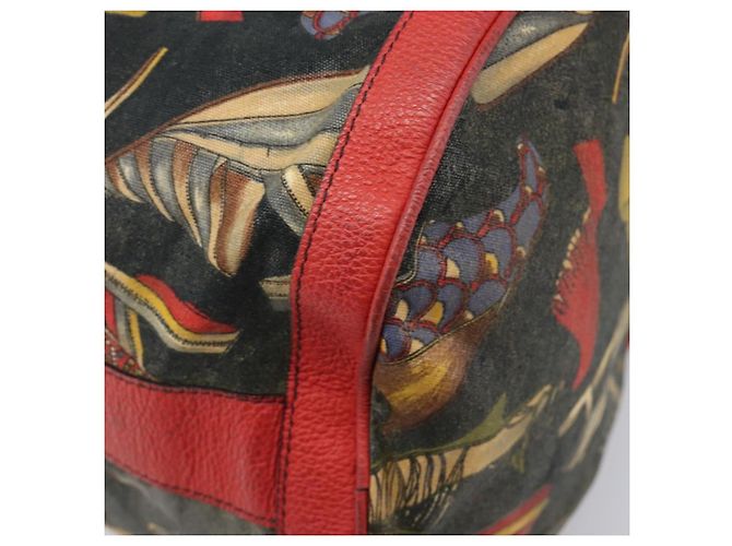 Salvatore Ferragamo Shoulder Bag Coated Canvas Red Gold Auth 202451 Golden - view 17