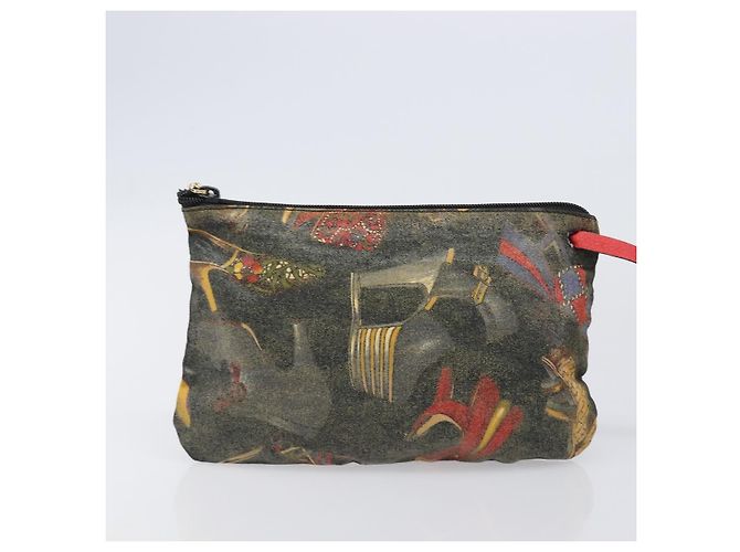 Salvatore Ferragamo Shoulder Bag Coated Canvas Red Gold Auth 202451 Golden - view 21
