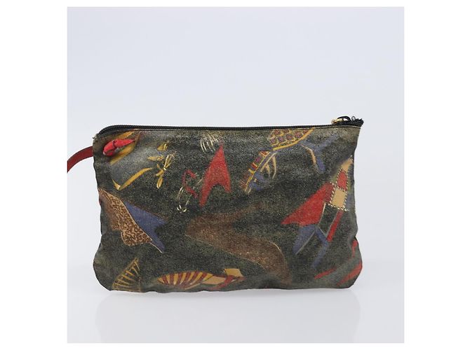 Salvatore Ferragamo Shoulder Bag Coated Canvas Red Gold Auth 202451 Golden - view 22