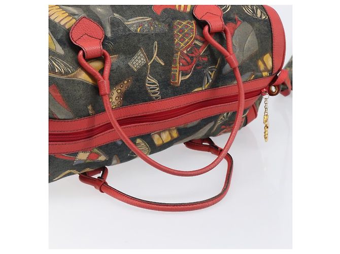 Salvatore Ferragamo Shoulder Bag Coated Canvas Red Gold Auth 202451 Golden - view 7
