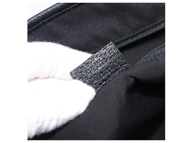 GUCCI GG Canvas Handtasche Schwarz Goldfarben 145810 Auth 204666V - Ansicht 11