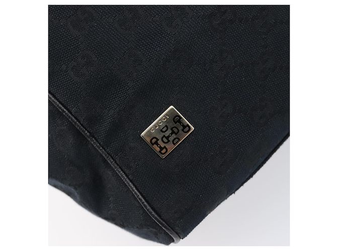 GUCCI GG Canvas Handtasche Schwarz Goldfarben 145810 Auth 204666V - Ansicht 18