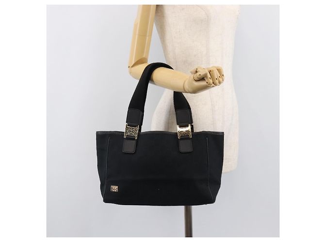 GUCCI GG Canvas Handtasche Schwarz Goldfarben 145810 Auth 204666V - Ansicht 25