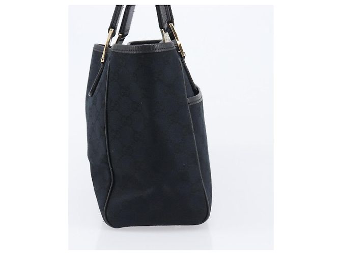 GUCCI GG Canvas Handtasche Schwarz Goldfarben 145810 Auth 204666V - Ansicht 3