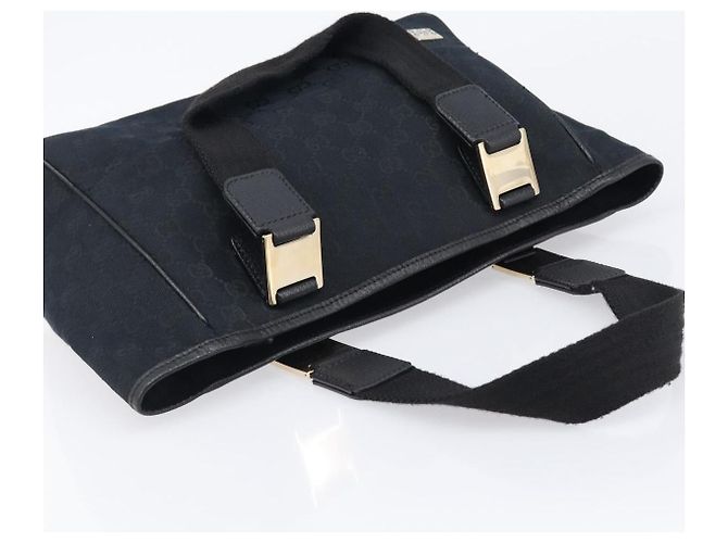 GUCCI GG Canvas Handtasche Schwarz Goldfarben 145810 Auth 204666V - Ansicht 6