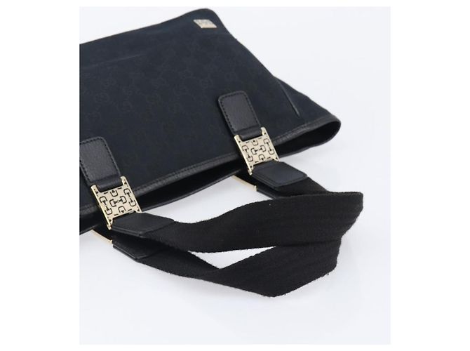 GUCCI GG Canvas Handtasche Schwarz Goldfarben 145810 Auth 204666V - Ansicht 7