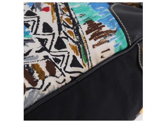 PRADA Venice Tote Bag Nylon Leather Multicolor Gold Auth am12575V Multiple colors Golden - view 15
