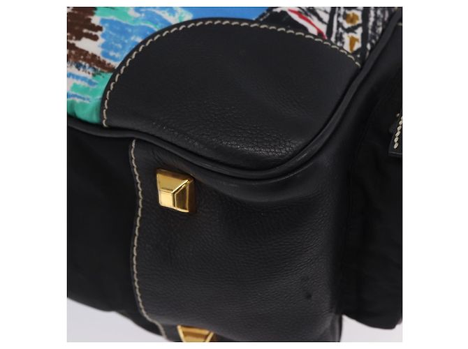PRADA Venice Tote Bag Nylon Leather Multicolor Gold Auth am12575V Multiple colors Golden - view 17