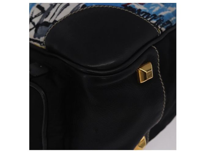 PRADA Venice Tote Bag Nylon Leather Multicolor Gold Auth am12575V Multiple colors Golden - view 18