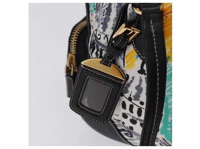PRADA Venice Tote Bag Nylon Leather Multicolor Gold Auth am12575V Multiple colors Golden - view 22