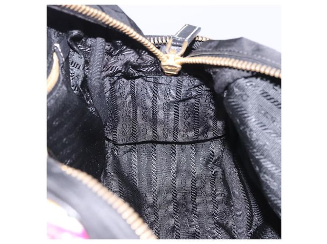 PRADA Venice Tote Bag Nylon Leather Multicolor Gold Auth am12575V Multiple colors Golden - view 24