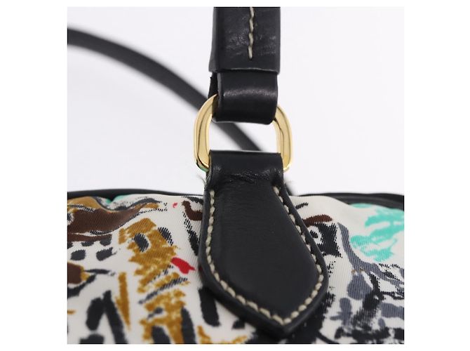 PRADA Venice Tote Bag Nylon Leather Multicolor Gold Auth am12575V Multiple colors Golden - view 8