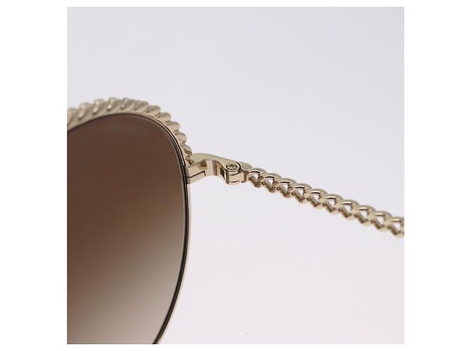 Gafas de sol CHANEL metal Gold Tone CC Auth 204107M - vista 14