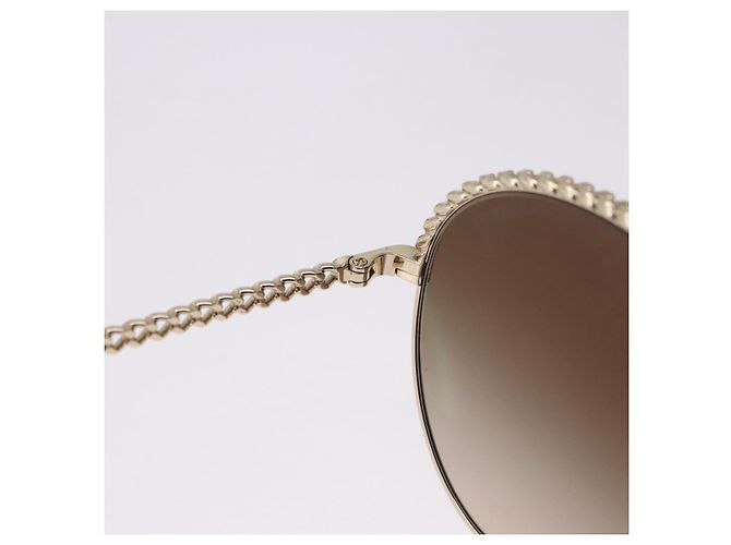 Gafas de sol CHANEL metal Gold Tone CC Auth 204107M - vista 15