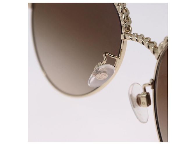 Gafas de sol CHANEL metal Gold Tone CC Auth 204107M - vista 16