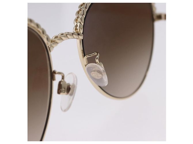 Gafas de sol CHANEL metal Gold Tone CC Auth 204107M - vista 17