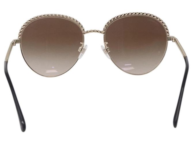 Gafas de sol CHANEL metal Gold Tone CC Auth 204107M - vista 2