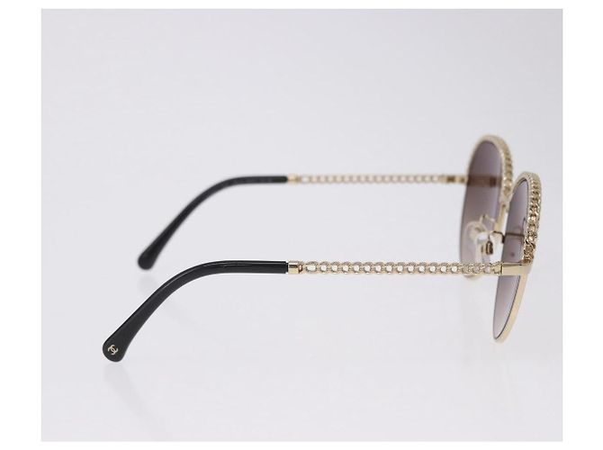 Gafas de sol CHANEL metal Gold Tone CC Auth 204107M - vista 5