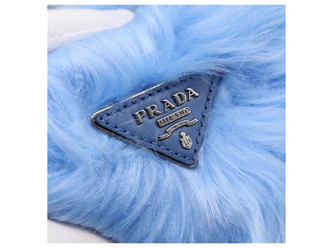Bolso de mano PRADA Poliéster Azul Plata Auth 203896V - vista 17