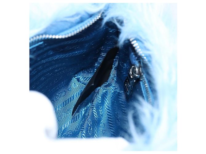 Bolso de mano PRADA Poliéster Azul Plata Auth 203896V - vista 20