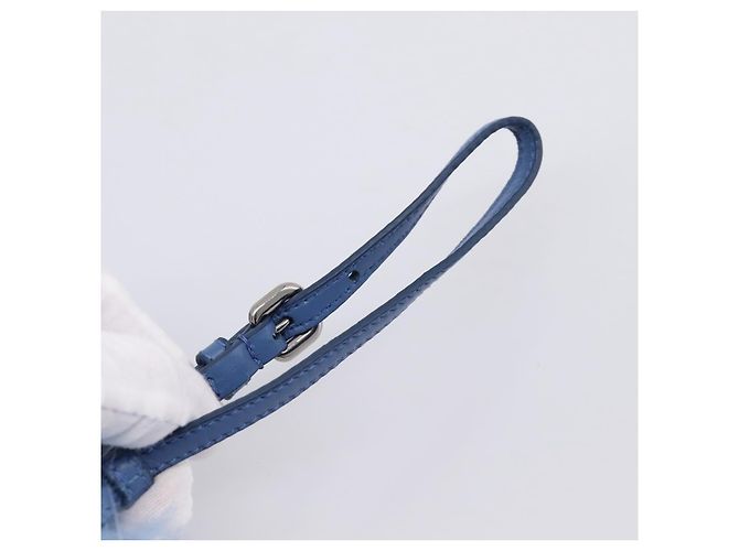 Bolso de mano PRADA Poliéster Azul Plata Auth 203896V - vista 8