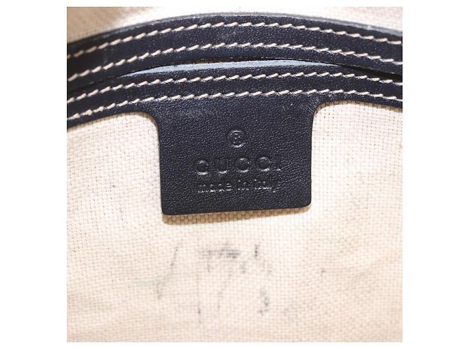 Bolsa de Ombro GUCCI GG Supreme PVC Navy Silver 201538 Auth ka6210 Prata Azul marinho - vista 10