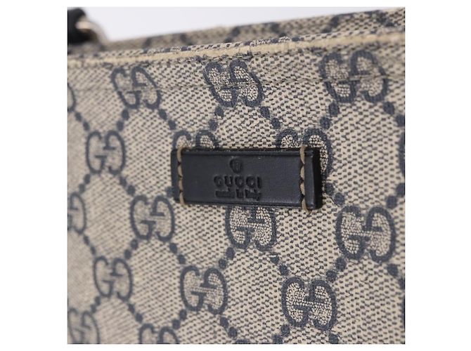 Bolsa de Ombro GUCCI GG Supreme PVC Navy Silver 201538 Auth ka6210 Prata Azul marinho - vista 27