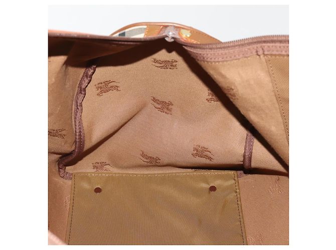 Burberrys Nova Check Boston Bag Canvas Beige Gold Auth 200460V Golden - Ansicht 19