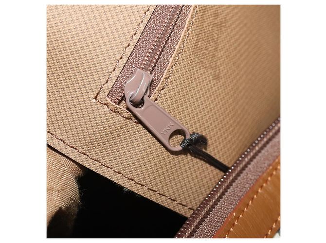 Burberrys Nova Check Boston Bag Canvas Beige Gold Auth 200460V Golden - Ansicht 21