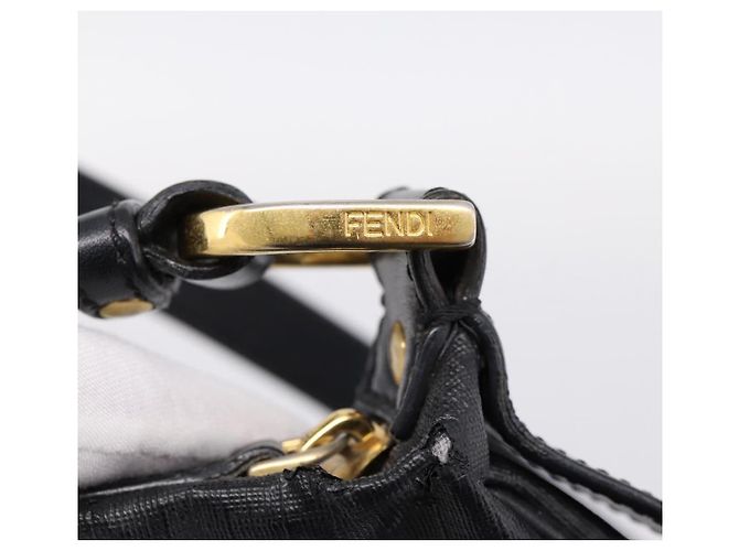 Borsa a tracolla FENDI Zucchino Canvas PVC Nero Oro Auth 204845 D'oro - vista 10