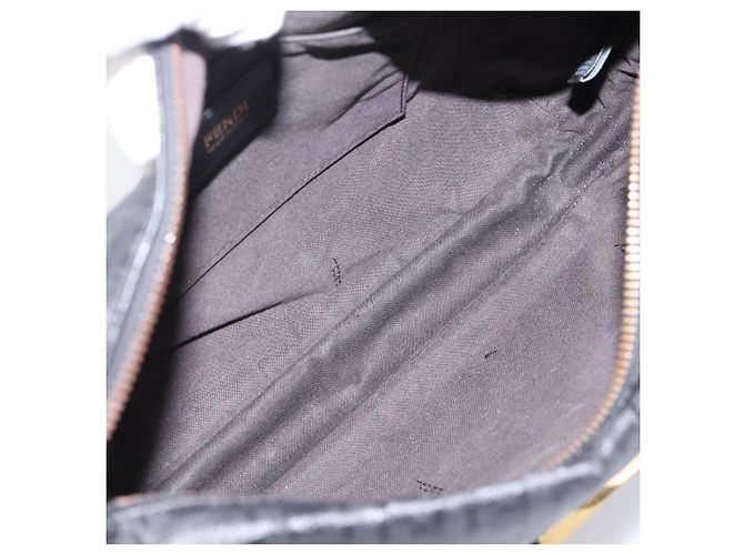 Borsa a tracolla FENDI Zucchino Canvas PVC Nero Oro Auth 204845 D'oro - vista 11