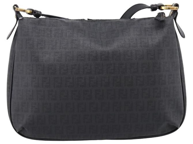 Borsa a tracolla FENDI Zucchino Canvas PVC Nero Oro Auth 204845 D'oro - vista 2